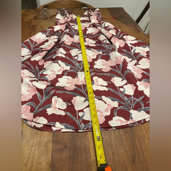 Keepsake medium sz midi floral burgundy sleeveless event classic gown dress - Picture 3 of 10